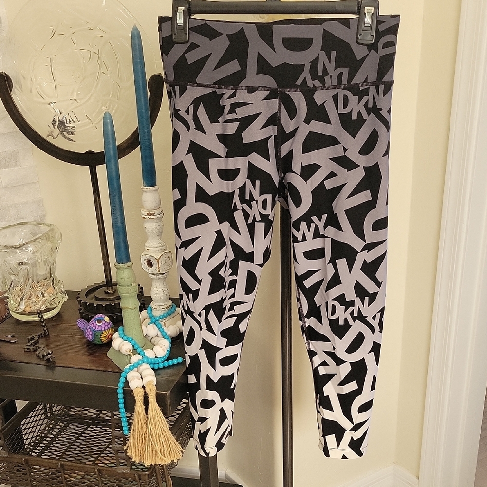DKNY Black and Gray Leggings